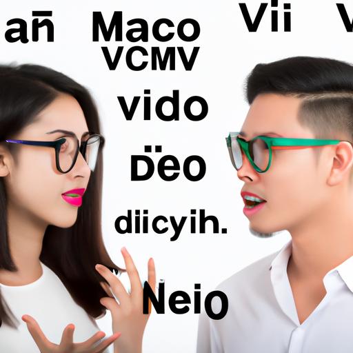 Hai người tham gia cuộc trò chuyện sôi nổi bằng tiếng Việt, thể hiện suy nghĩ và cảm xúc của mình.